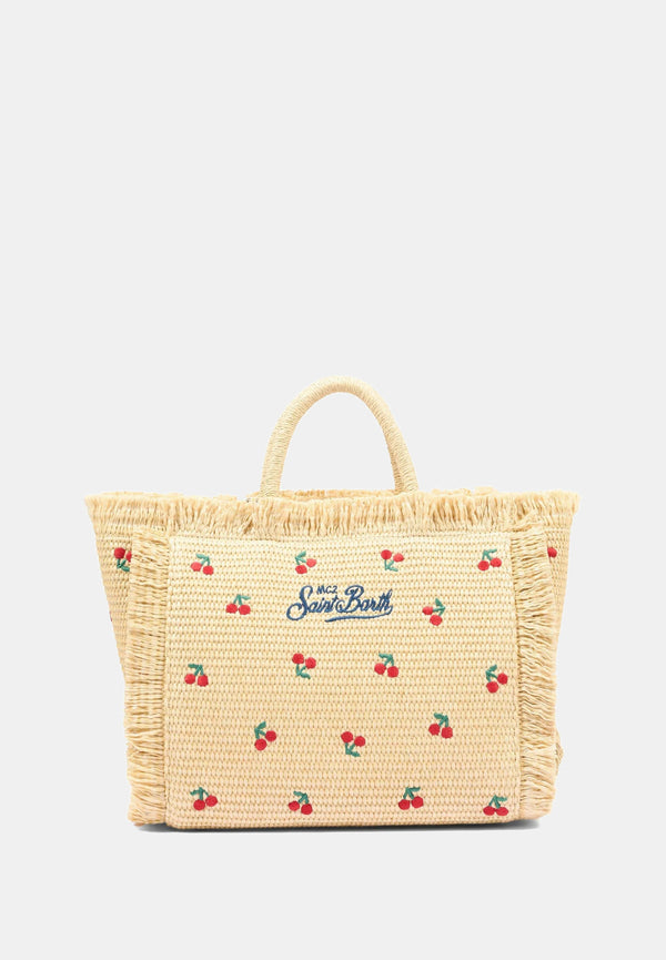 Colette Straw Tote Cherry