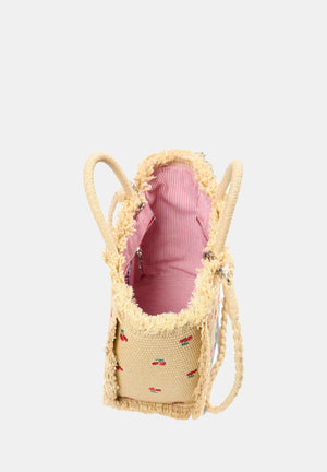 Colette Straw Tote Cherry