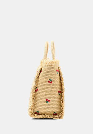 Colette Straw Tote Cherry