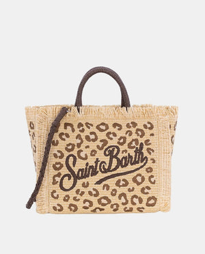Colette Straw Tote Leopard