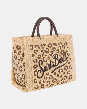 Colette Straw Tote Leopard