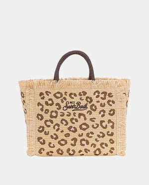 Colette Straw Tote Leopard