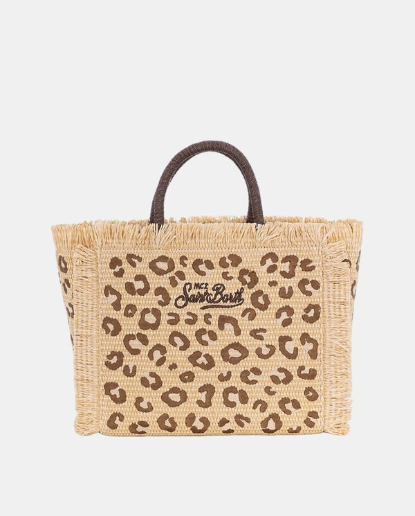 Colette Straw Tote Leopard