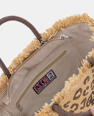 Colette Straw Tote Leopard