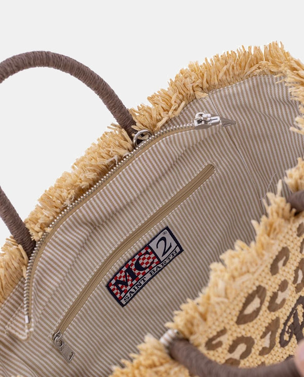Colette Straw Tote Leopard