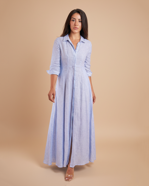 Shirt Dress New Linen Printed