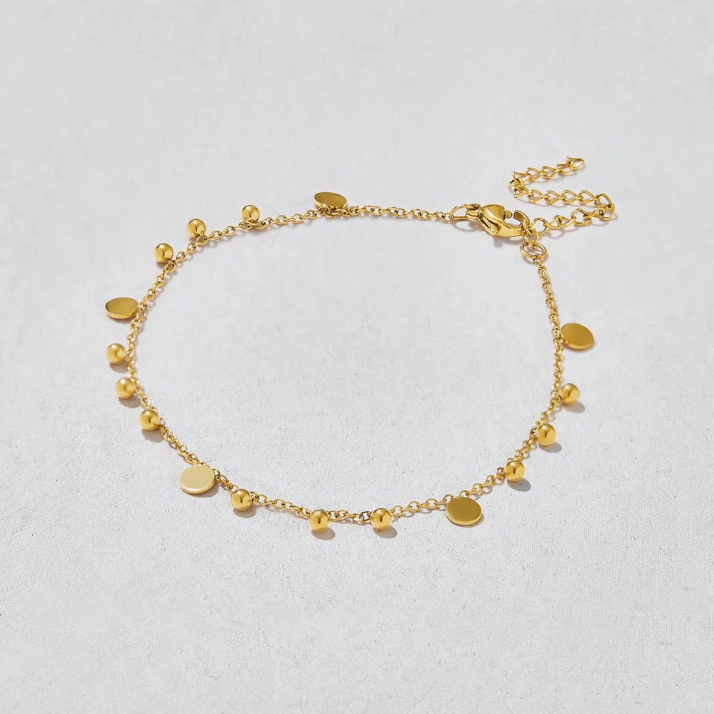 Flutter Gold Disc Anklet