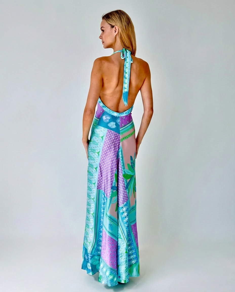 Paris Poolside Glamour Silk Dress