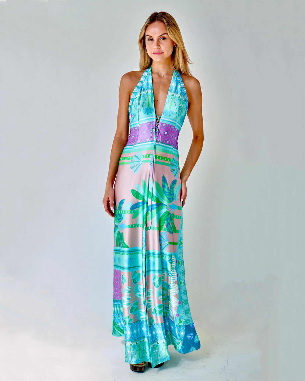 Paris Poolside Glamour Silk Dress