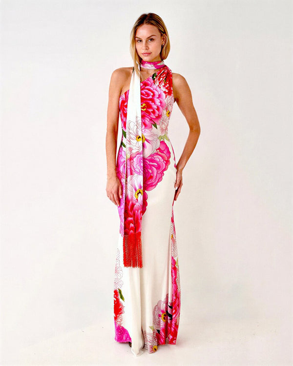 Paris Rose Affair Silk Dress