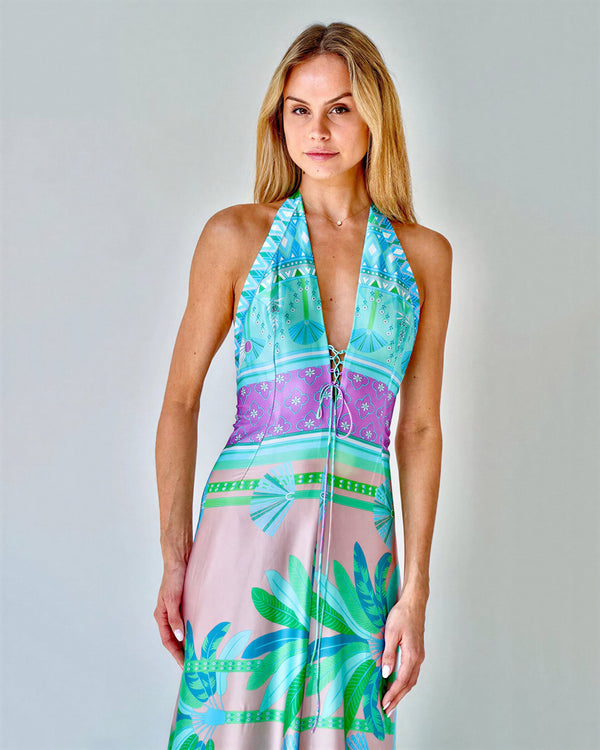 Paris Poolside Glamour Silk Dress
