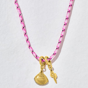 Dopamine Cord Necklace Hot Pink