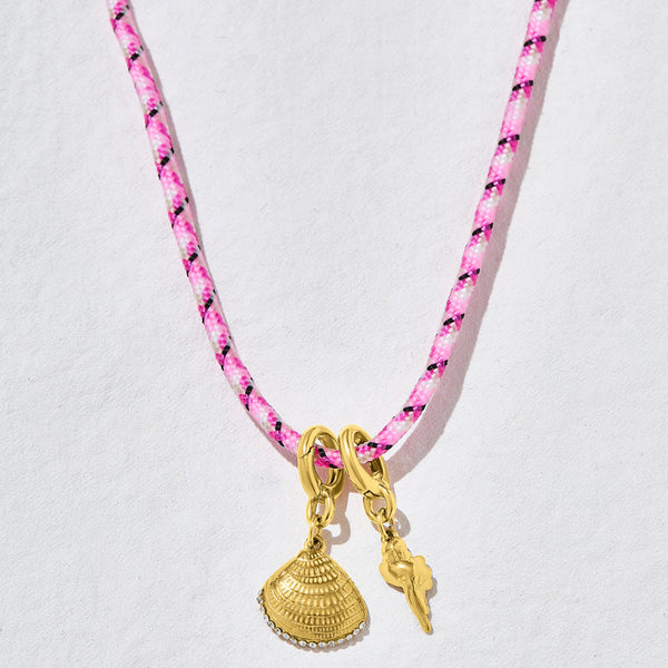 Dopamine Cord Necklace Hot Pink