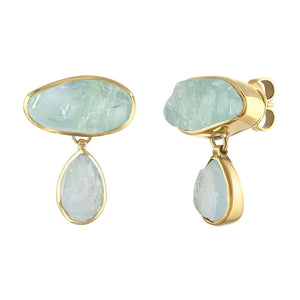 Lassanai Aquamarine Goddess Earrings Gold
