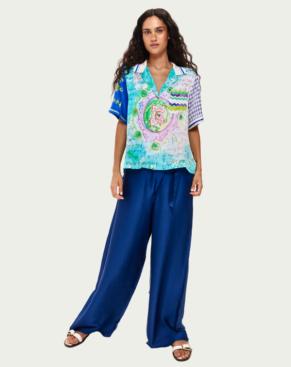 Aya Knit Runic Whisper Collar Shirt