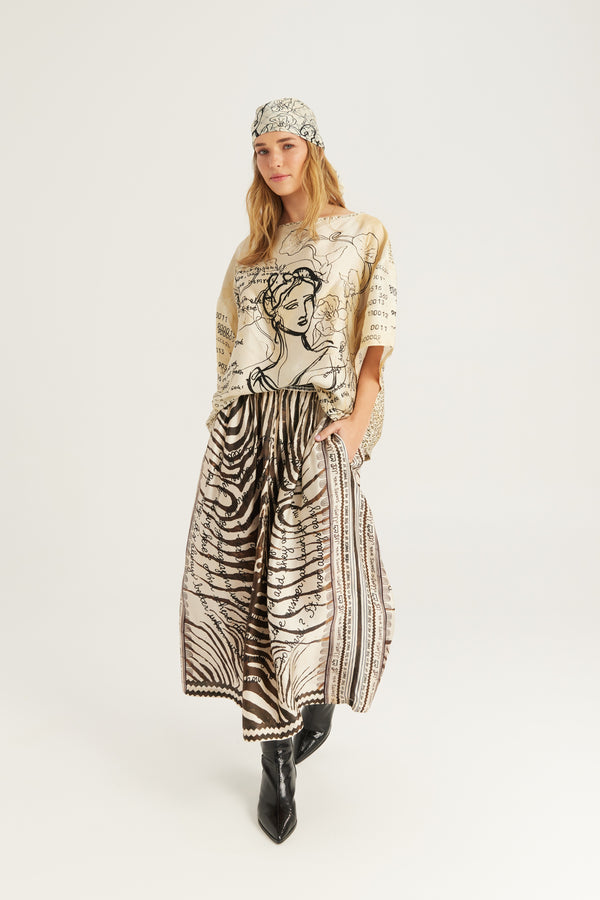 Vanessa Midi Skirt Noir Muse