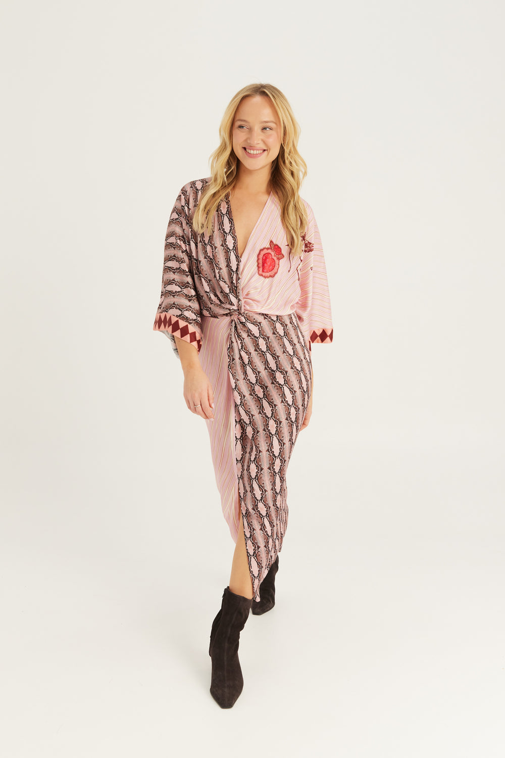 Camila Twisted Dress Red Aura