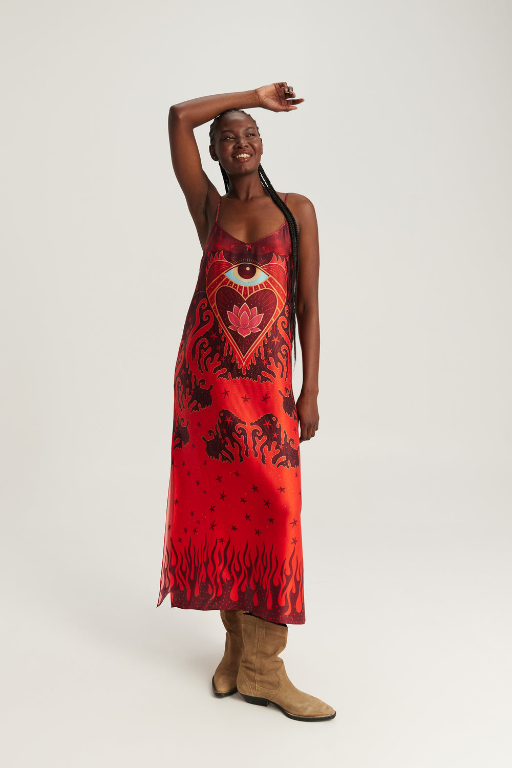 Olivia Camisole Dress Red Aura