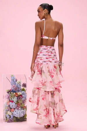 Orchid Bloom Chiffon Maxi Skirt