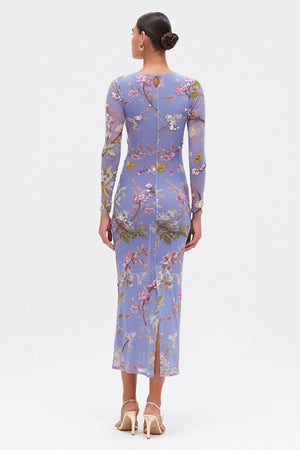 PatBo Delicata Embroidered Tulle Midi Dress