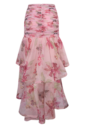 Orchid Bloom Chiffon Maxi Skirt