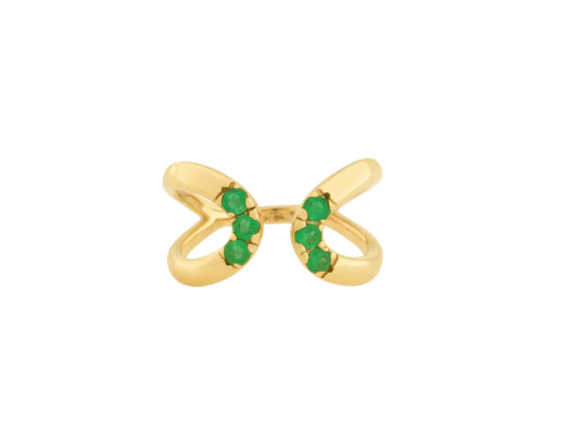 Skaska Emerald Double Open Wrap Ring