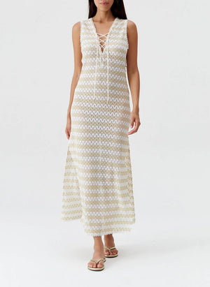 Maddie White Gold Dress