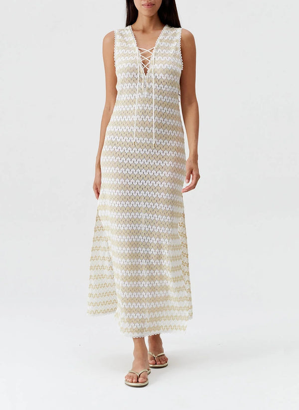 Maddie White Gold Dress