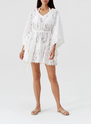 Petra White Flowers Kaftan