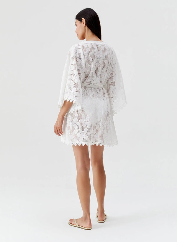 Petra White Flowers Kaftan