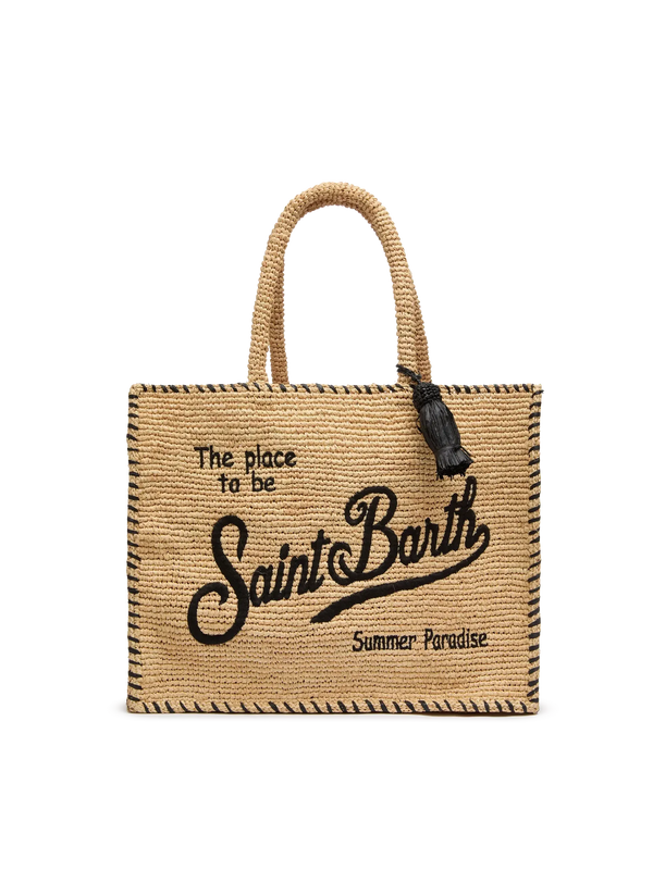 Vanity Raffia Trim Bag