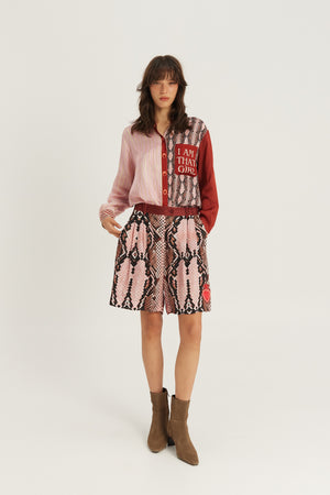 Isabel Printed Shirt Red Aura