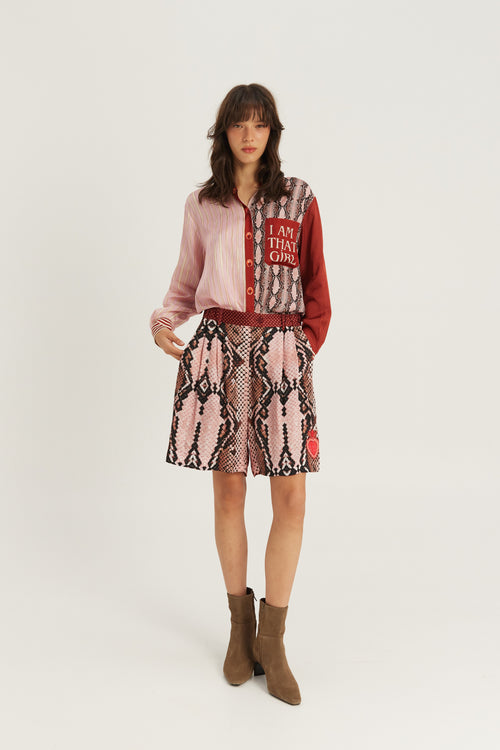 Isabel Printed Shirt Red Aura