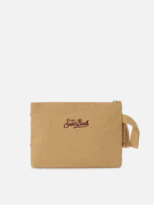Jute Pouch with Embroidered Coral Pattern by MC2 ST BARTH from Marina St Barth