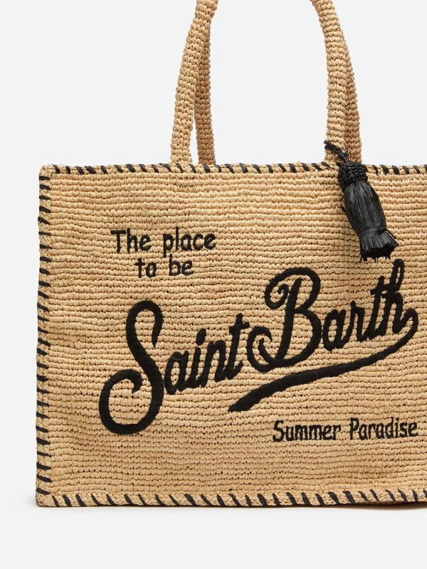 Vanity Raffia Trim Bag