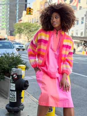 Little Jacket Multi Stripes Pink