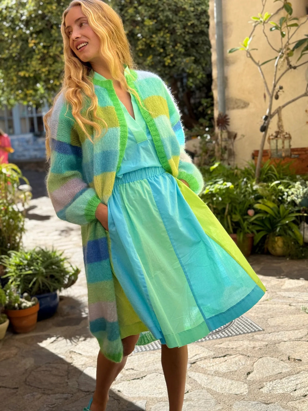 Coat Multistripes Blue