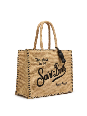 Vanity Raffia Trim Bag