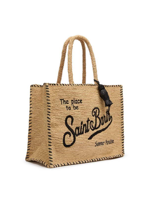Vanity Raffia Trim Bag