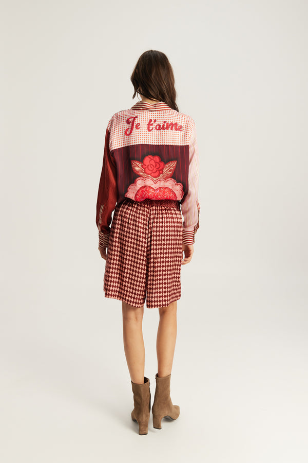 Isabel Printed Shirt Red Aura