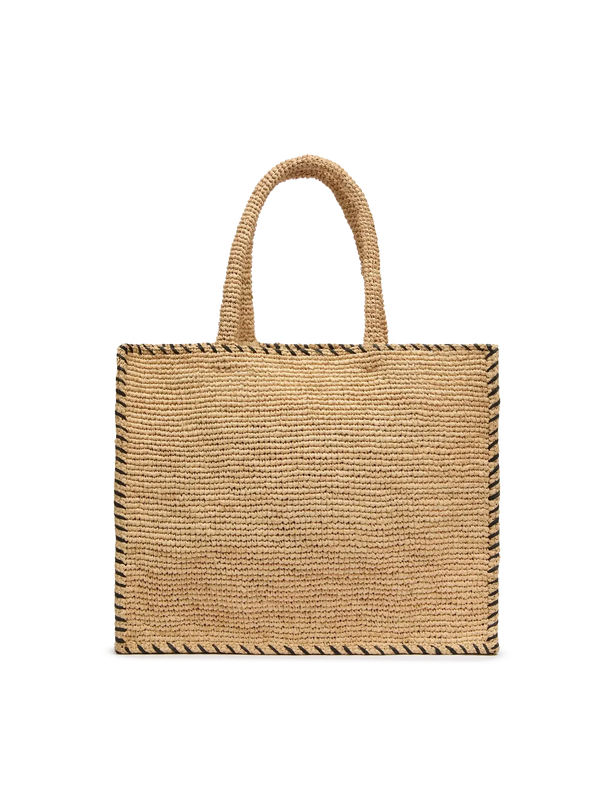 Vanity Raffia Trim Bag