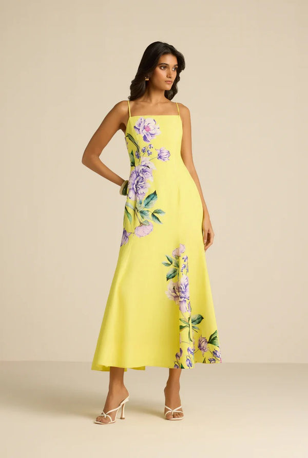 Vama Paneled Midi Dress