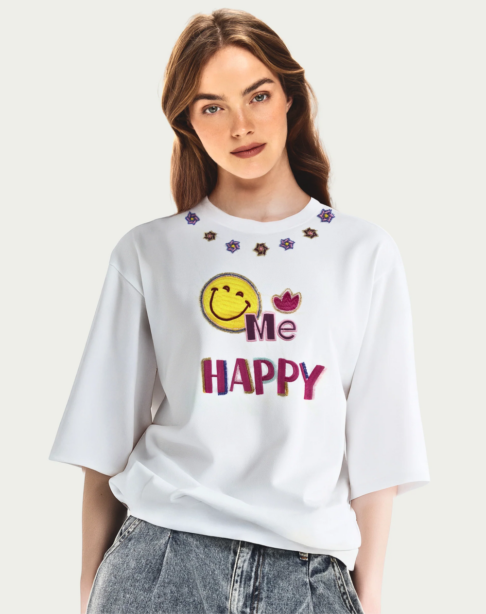 Angelina Happy Oversized Tee Shirt