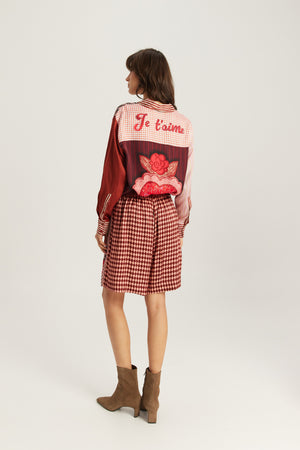 Isabel Printed Shirt Red Aura