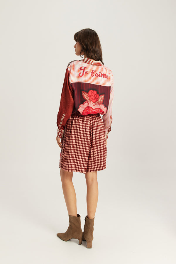 Isabel Printed Shirt Red Aura