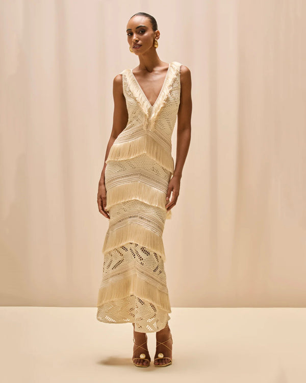 PatBo Lyra Mesh Maxi Dress