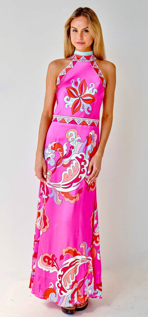 Paris Pink Rococo Silk Dress by Trisha paterson from Marina St Barth