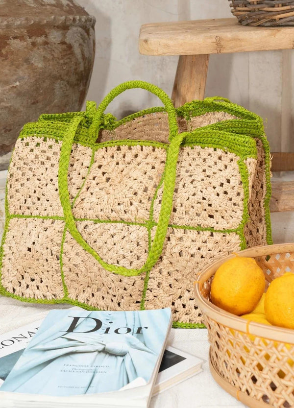 Carrey Raffia Tote Bag