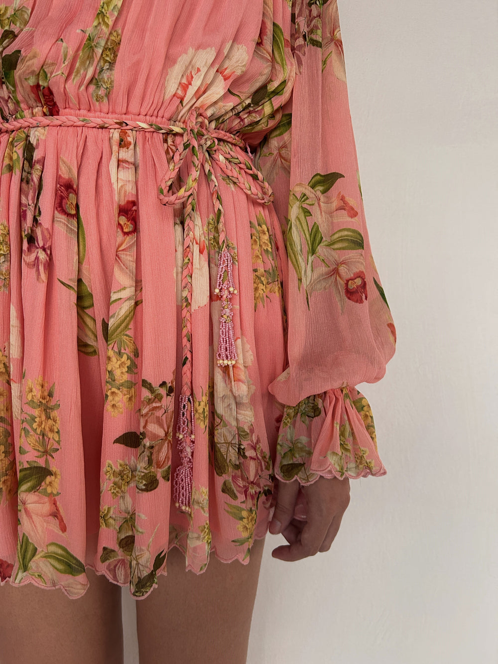 Lena Off Romper with Tie Up Belt