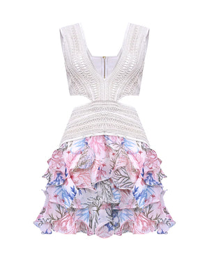 PatBo Seaweed Trim Mini Dress